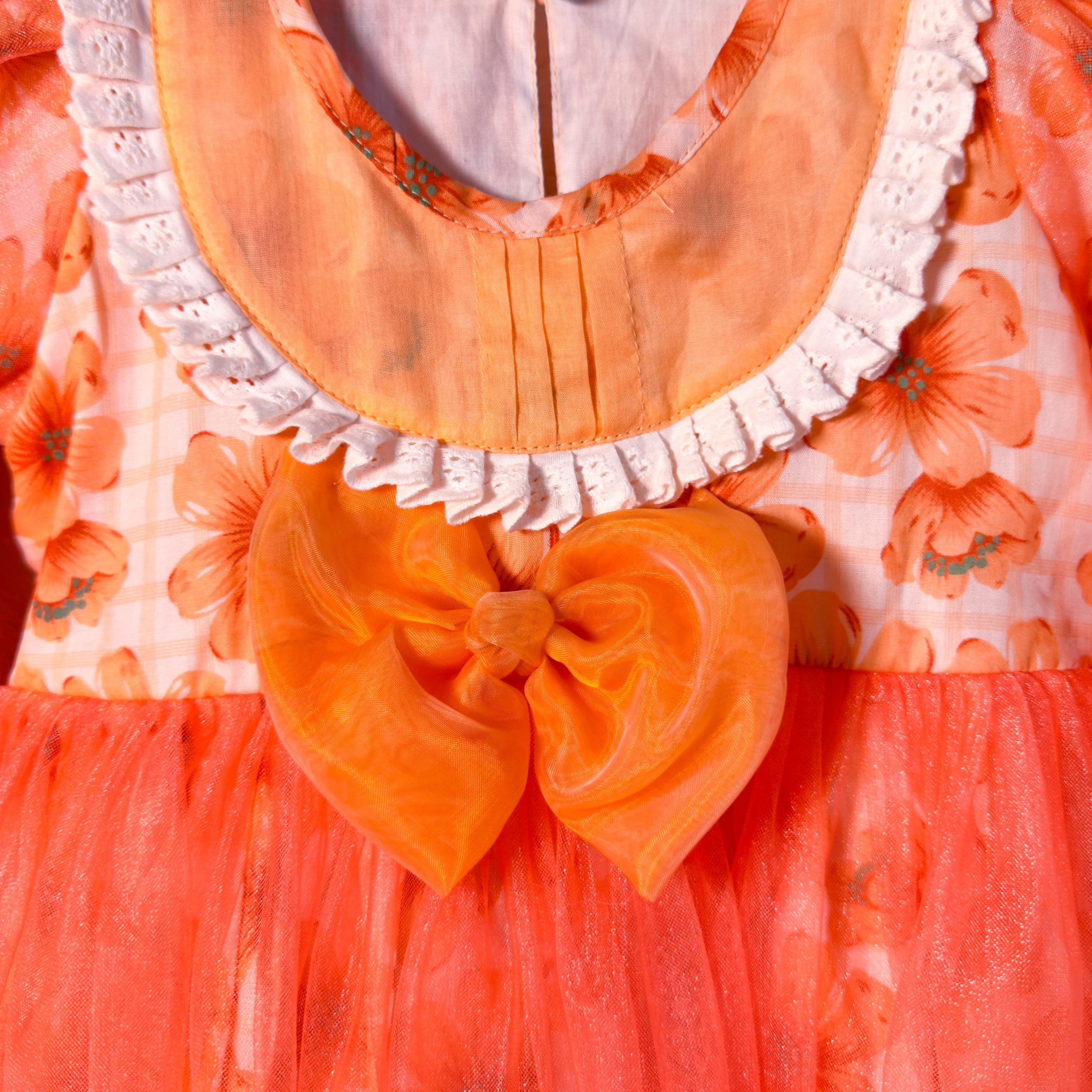 Orange printed Dress - Image 3